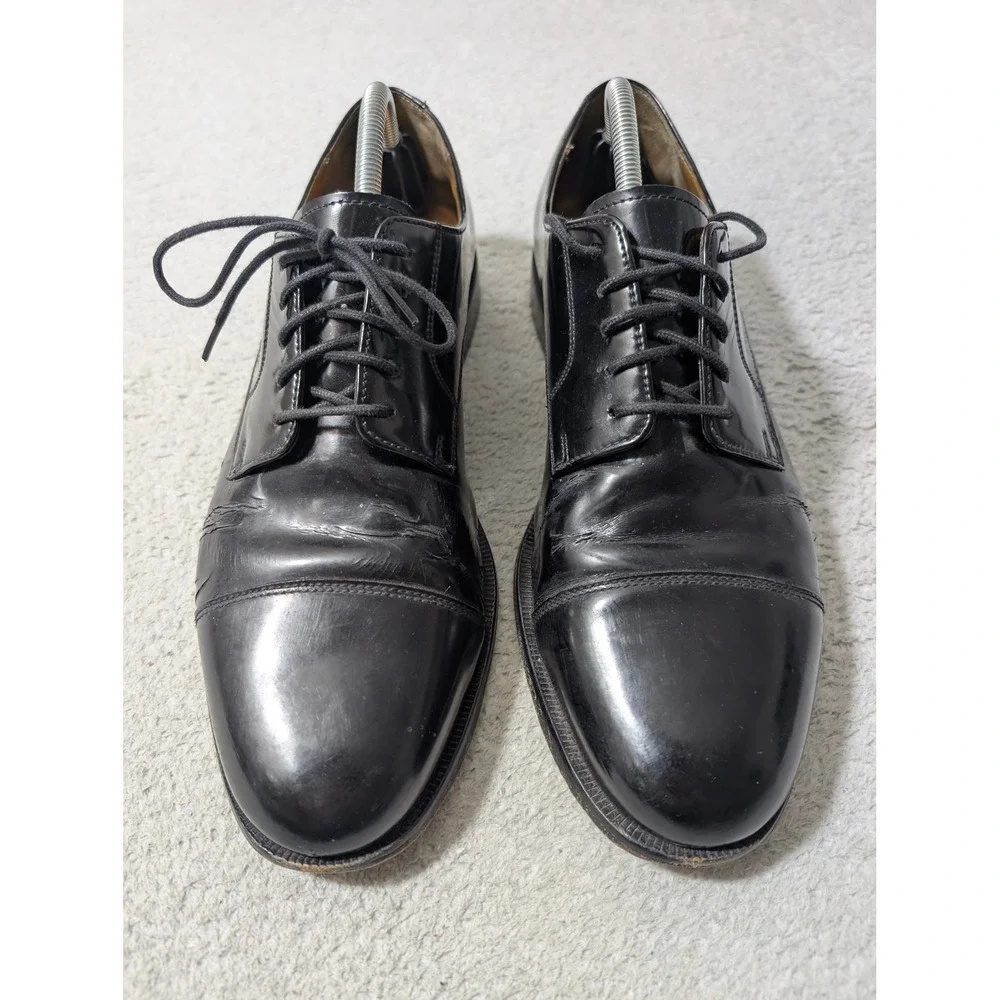 Cole Haan Dress Shoes Men 11.5‎ Black Leather Cap Toe Derby 08330 FH13